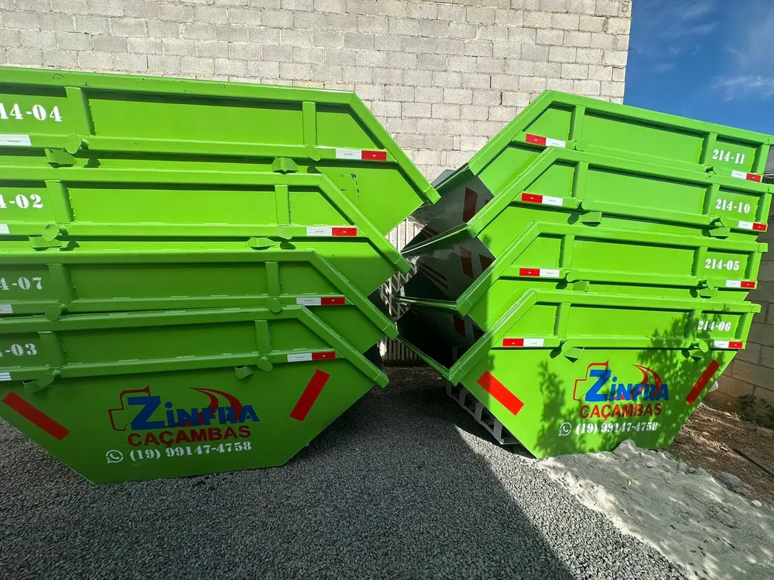 Caçambas estacionárias da Zinfra em Campinas
